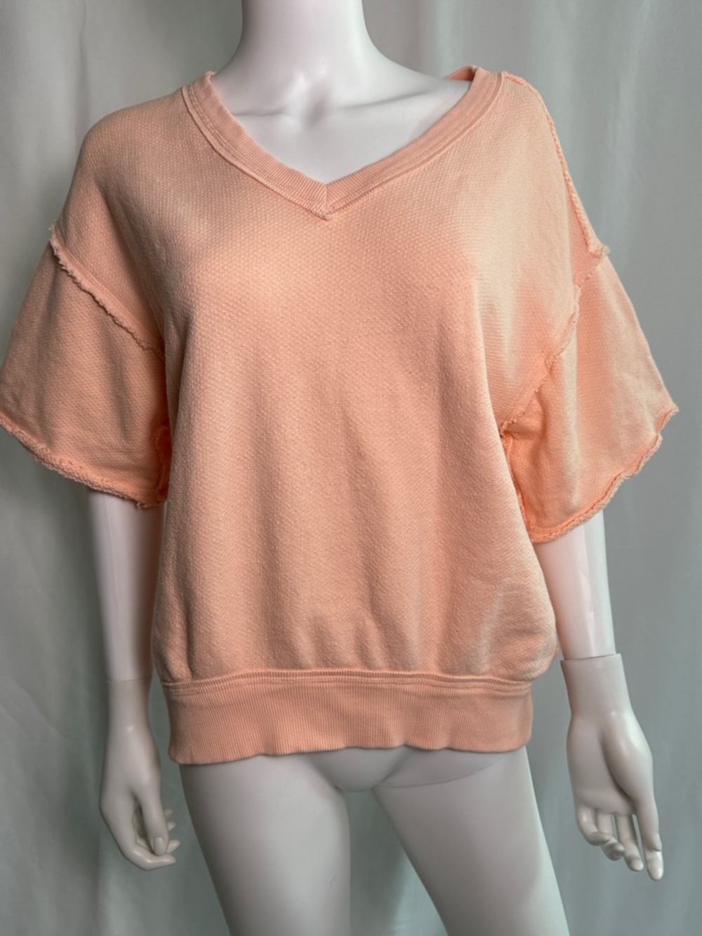 We The Free Peach Knit Crew Sweatshirt